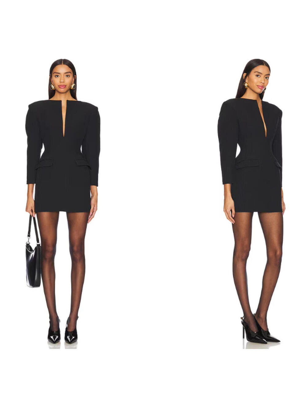 The Andamane Black Tilde Italy Mini Lined Blazer Jacket Dress 38Eur XS US $599